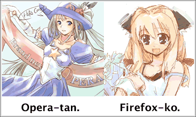 Opera-tan and Firefox-ko